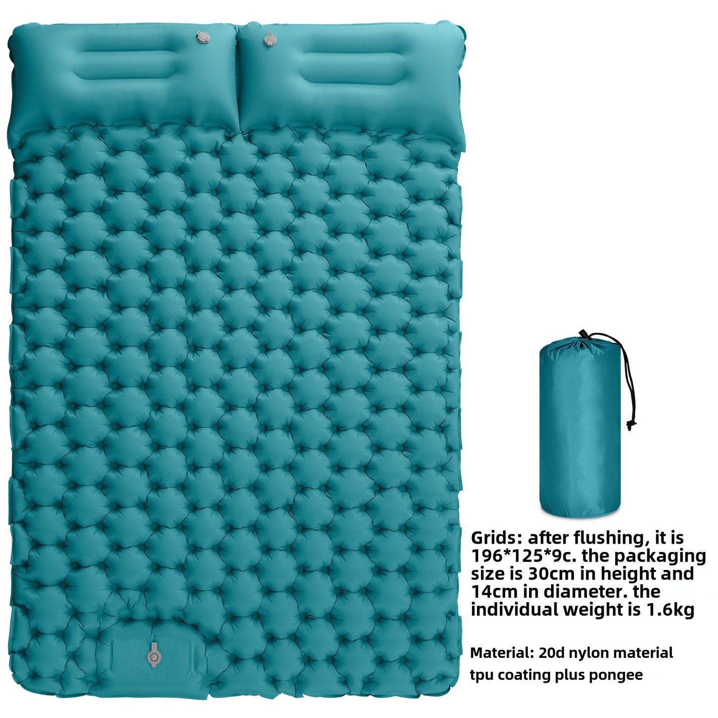 Outdoor Inflatable Cushion Lightweight Portable Outdoor Camping Foot Step Moisture-proof Double Sleeping Mat Lunch Break Car Inflatable Mattress