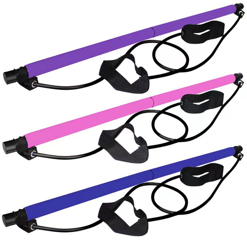 Pilates Stick Multifunctional Fitness Stick Yoga Pilates Equipment Home Elastic Exercise Training Hip Pull Rope