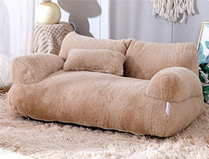 Warm Plush Pet Bed | Luxury Sofa for Cats & Puppies