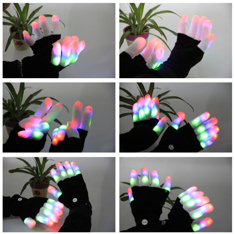 Very Good Brand LED Night Glow Gloves Flash Gloves Entertainment Cheer Glow Gloves