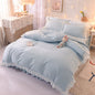 Princess Style Brushed Four-piece Winter Solid Color Bedding