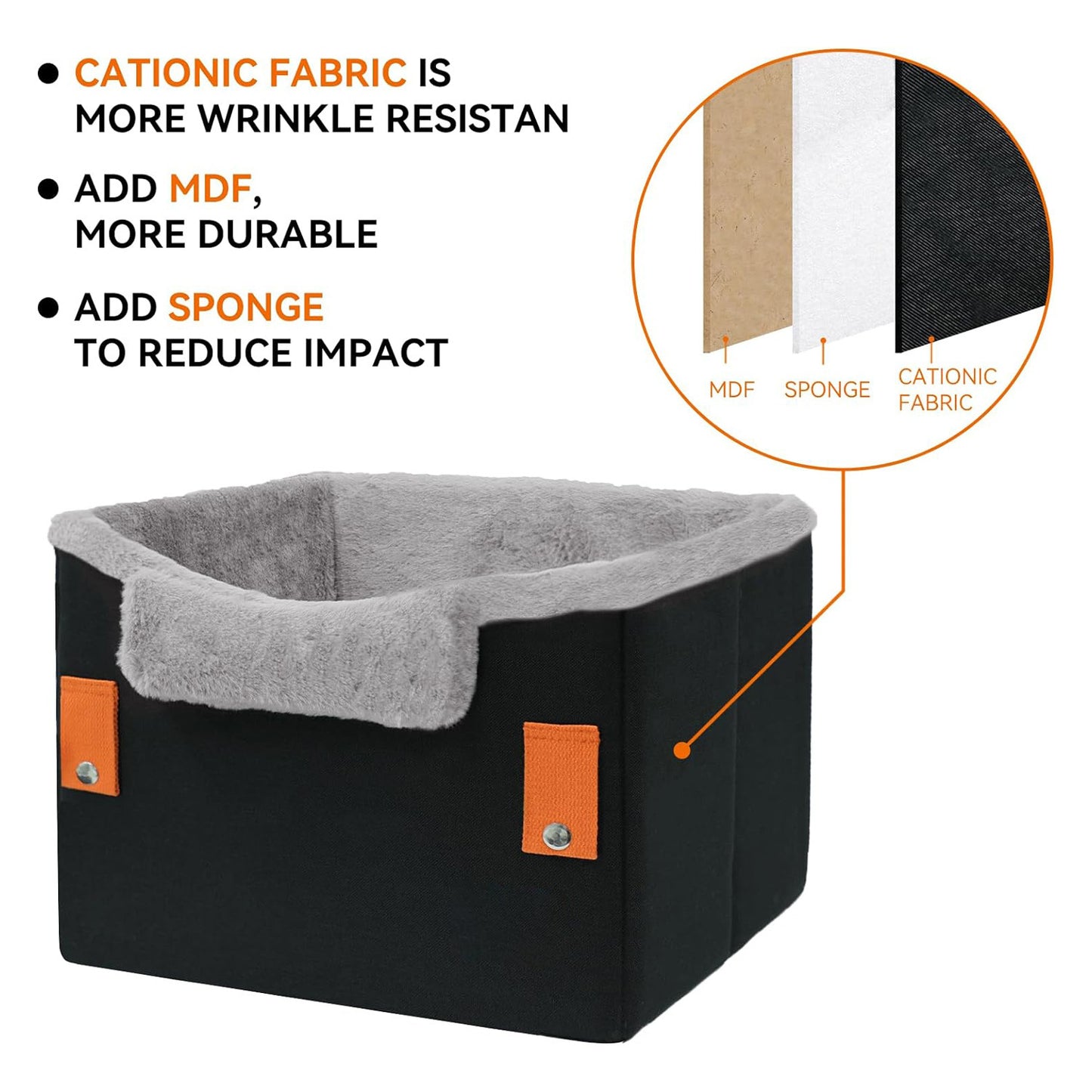Dog Car Booster Seat for Small Pets with Safety Clip