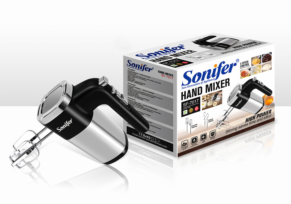 500W Electric Hand Mixer with 5 Speeds – Dough & Egg Beater (220V)