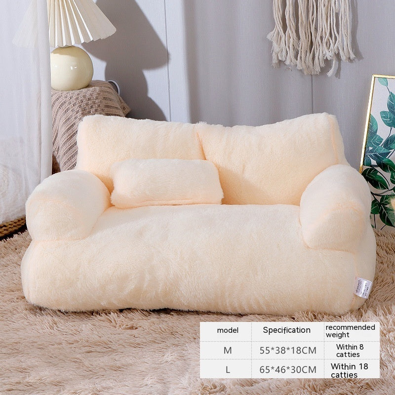 Warm Plush Pet Bed | Luxury Sofa for Cats & Puppies