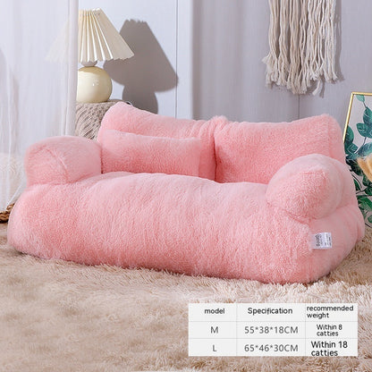 Warm Plush Pet Bed | Luxury Sofa for Cats & Puppies