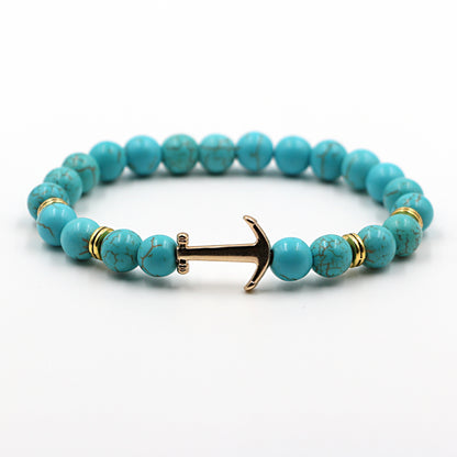 Boat Anchor Volcanic Natural Stone Bracelet