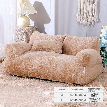Warm Plush Pet Bed | Luxury Sofa for Cats & Puppies