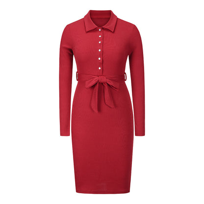 Women New Western Mid-length Pullover Knitted Dress.