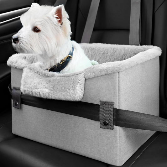 Dog Car Booster Seat for Small Pets with Safety Clip