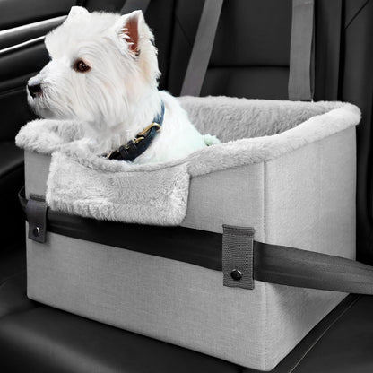 Dog Car Booster Seat for Small Pets with Safety Clip