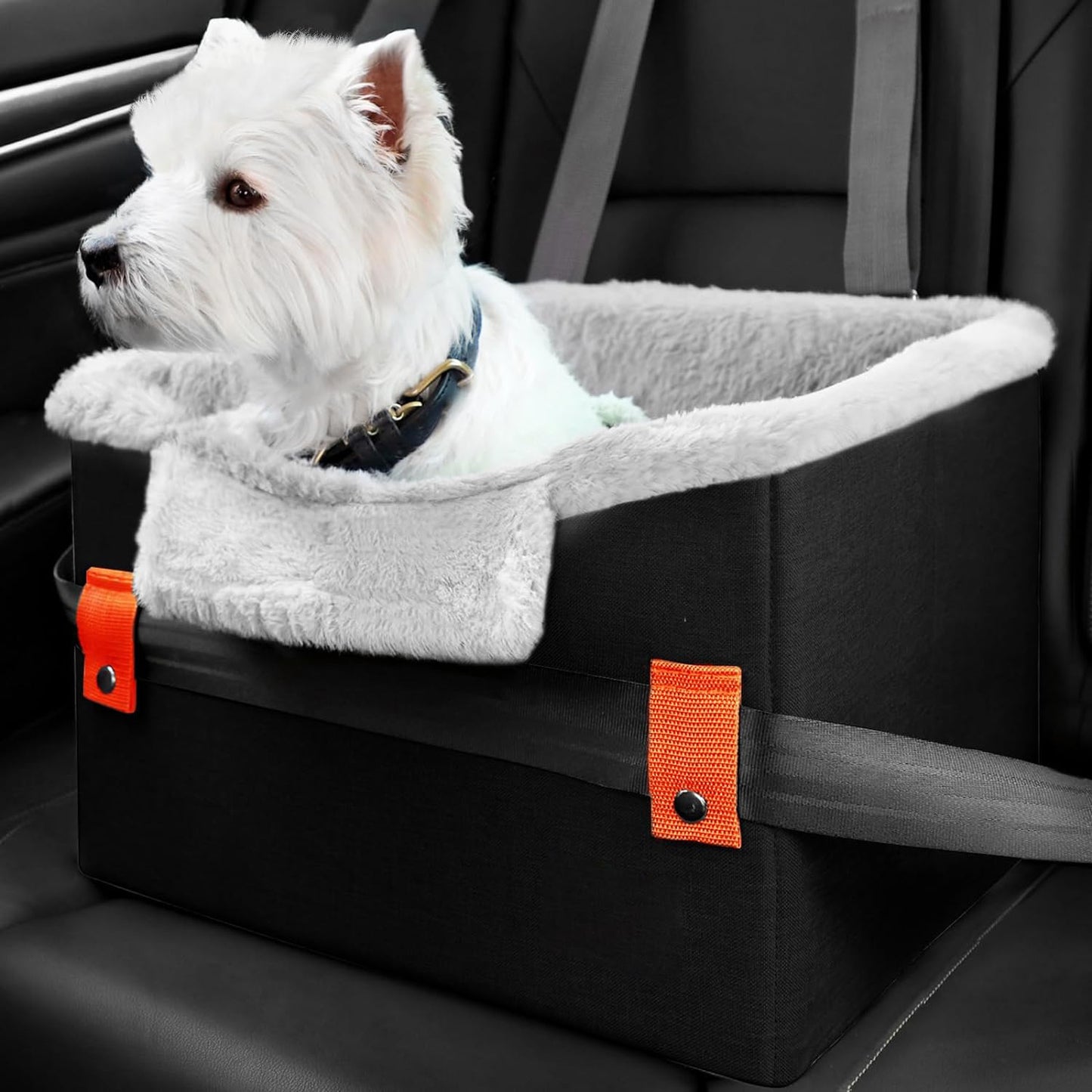 Dog Car Booster Seat for Small Pets with Safety Clip