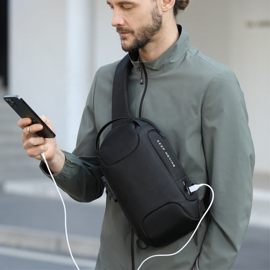 New Style Chest Bag Men&#039;s Printable Logo Multifunctional Waterproof Men&#039;s Bag Casual Satchel Shoulder Crossbody Bag Men&#039;s Chest Bag