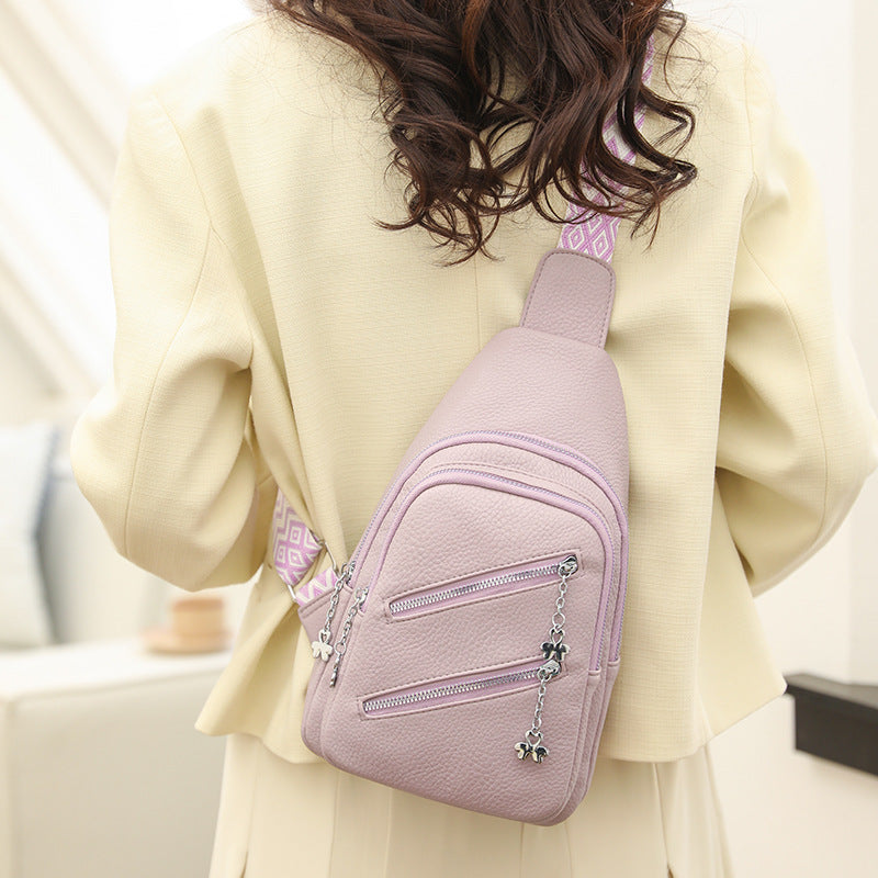 All-match Casual Bag Women&#039;s 2023 New Fashion Pu Chest Bag Women&#039;s Shoulder Crossbody Bag Large Capacity Lightweight Chest Bag