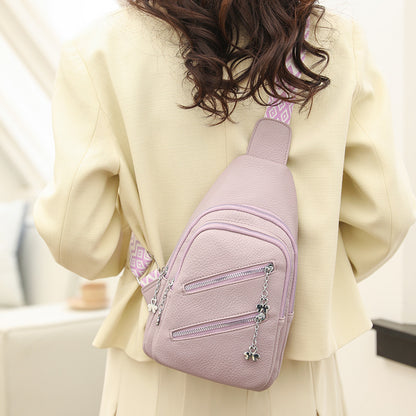 All-match Casual Bag Women&#039;s 2023 New Fashion Pu Chest Bag Women&#039;s Shoulder Crossbody Bag Large Capacity Lightweight Chest Bag