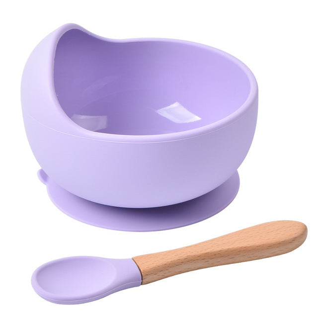 Food-grade Children&#039;s Feeding Tableware Silicone Food Bowls Spoons