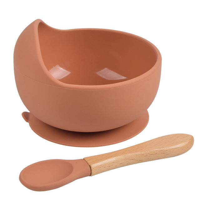 Food-grade Children&#039;s Feeding Tableware Silicone Food Bowls Spoons