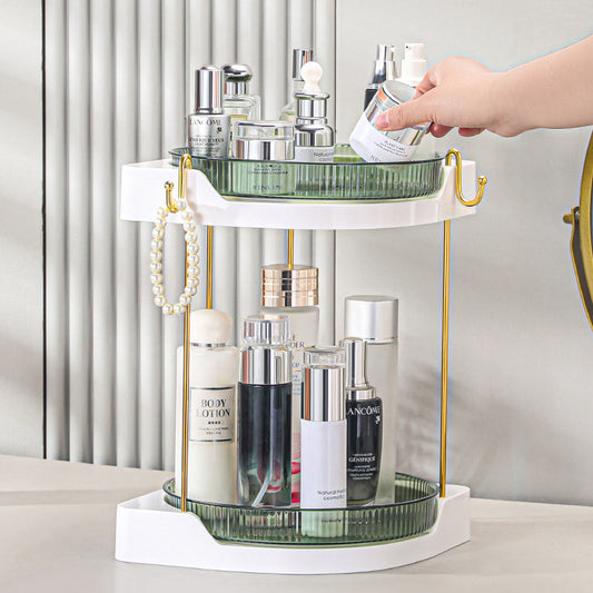 Kitchen Seasoning Rotating Rack Desktop Seasoning Turntable Storage Rack Double-layer Table Top Organize Storage Rack