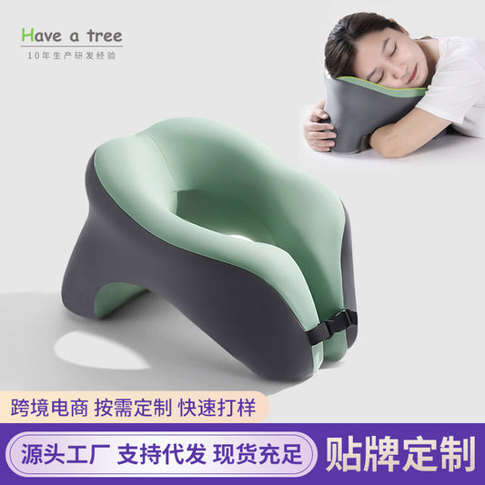 Cross-border U-shaped Nap Pillow Office Artifact Sleeping Lying Pillow Student Lying Table Sleeping Lunch Break Pillow Storage