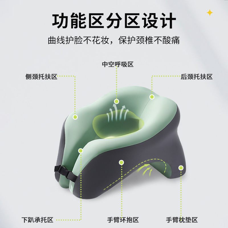 Cross-border U-shaped Nap Pillow Office Artifact Sleeping Lying Pillow Student Lying Table Sleeping Lunch Break Pillow Storage