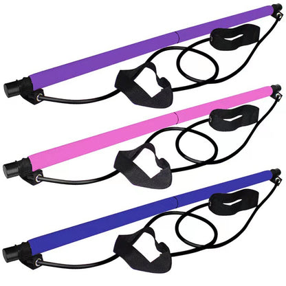 Pilates Stick Multifunctional Fitness Stick Yoga Pilates Equipment Home Elastic Exercise Training Hip Pull Rope