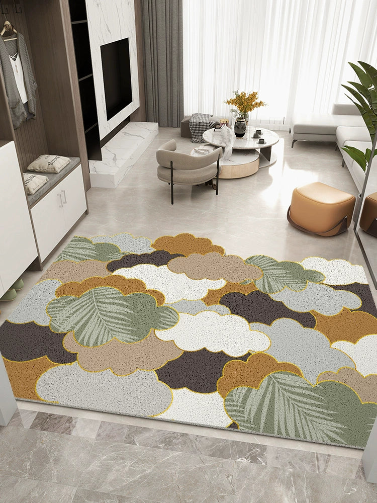 Household Entrance Door Floor Mat Silk Circle Floor Mat