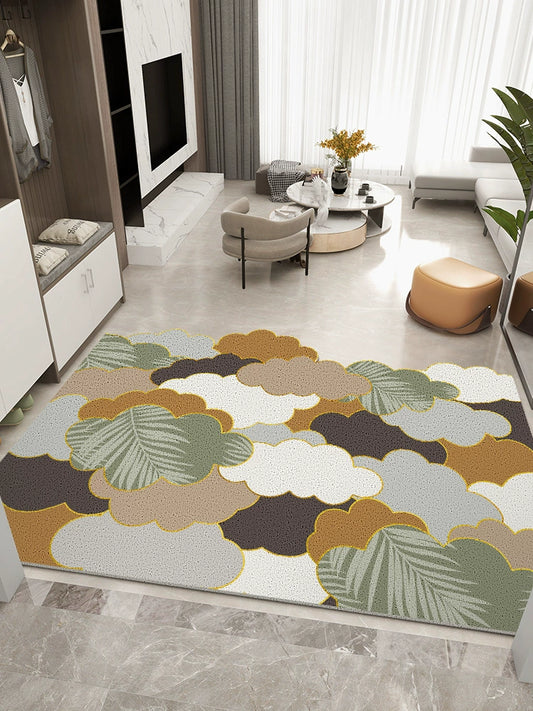 Household Entrance Door Floor Mat Silk Circle Floor Mat