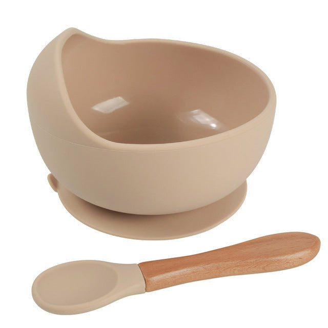 Food-grade Children&#039;s Feeding Tableware Silicone Food Bowls Spoons