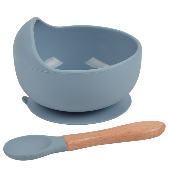 Food-grade Children&#039;s Feeding Tableware Silicone Food Bowls Spoons