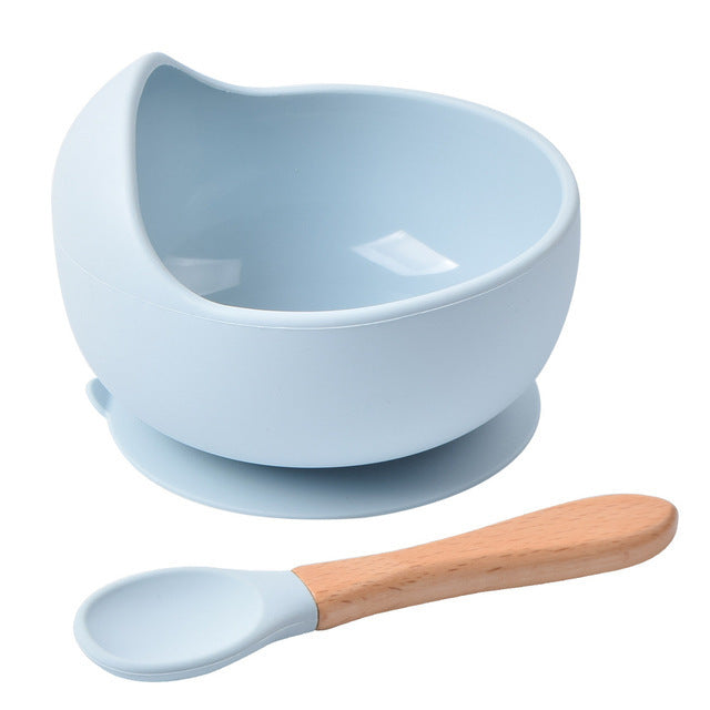 Food-grade Children&#039;s Feeding Tableware Silicone Food Bowls Spoons