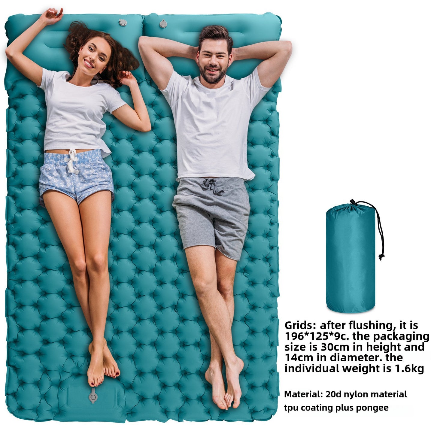 Outdoor Inflatable Cushion Lightweight Portable Outdoor Camping Foot Step Moisture-proof Double Sleeping Mat Lunch Break Car Inflatable Mattress