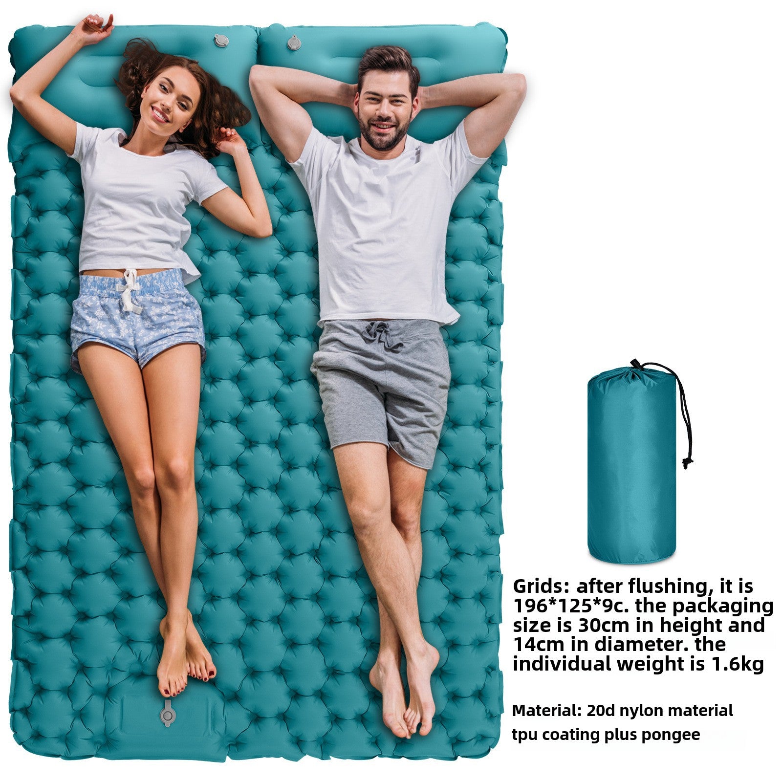 Outdoor Inflatable Cushion Lightweight Portable Outdoor Camping Foot Step Moisture-proof Double Sleeping Mat Lunch Break Car Inflatable Mattress