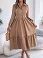 Loose Fit Turn-Down Collar Shirt Dress– Spring/Autumn Style