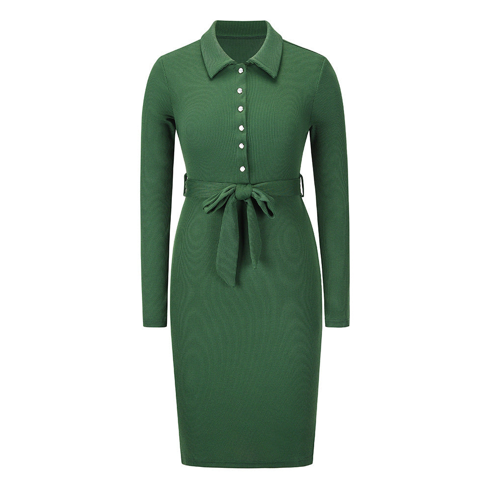 Women New Western Mid-length Pullover Knitted Dress.