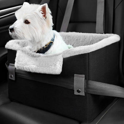 Dog Car Booster Seat for Small Pets with Safety Clip